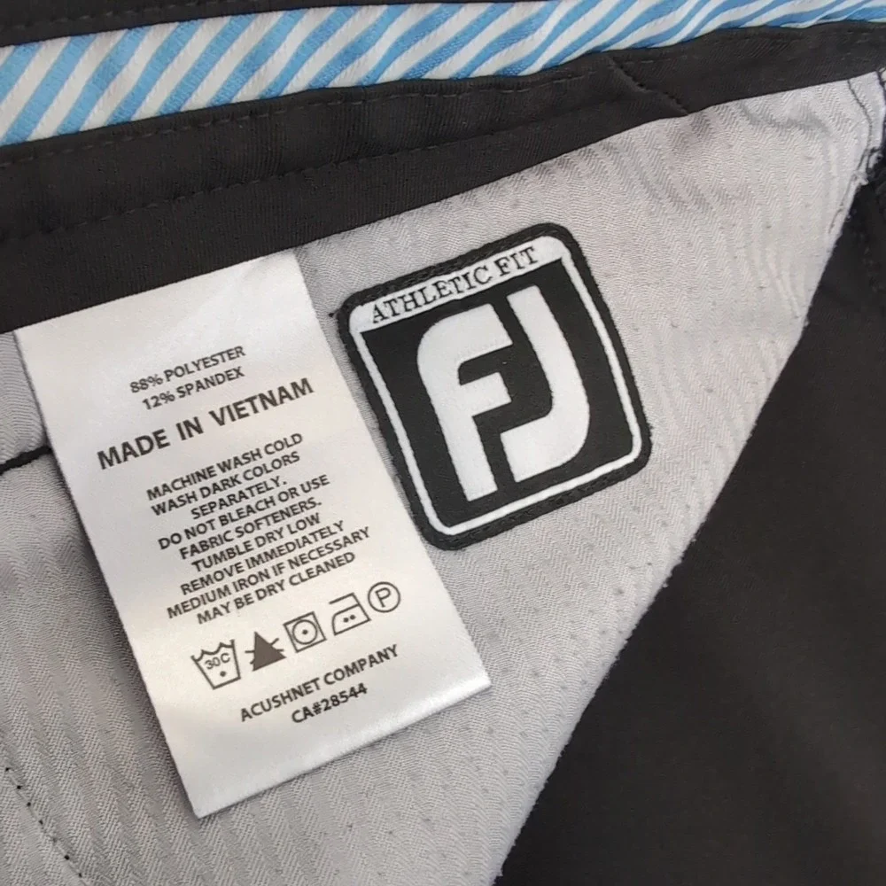 FJ Chino Golf Pants Athletic Fit Men 34x30 Black Lightweight Breathable‎ Stretch